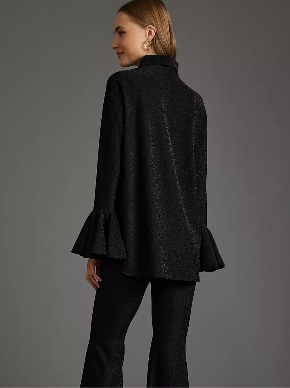 Anthropologie Sleeper Cosmos lurex lounge bell sleeve top size small - Picture 4 of 11